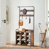 MaseiKar 3-in-1 Coat Rack and Shoe Storage Bench for Entryway, Hall Tree with Hooks and Hanging Rod, Rustic Shoe Rack Organizer - 3 of 4