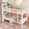 KTMBDW Bunk Bed Twin Over Twin with Storage Shelves, Bed with Safety Guardrail & Ladders, No Box Spring Needed, Easy Assembly - 3 of 4