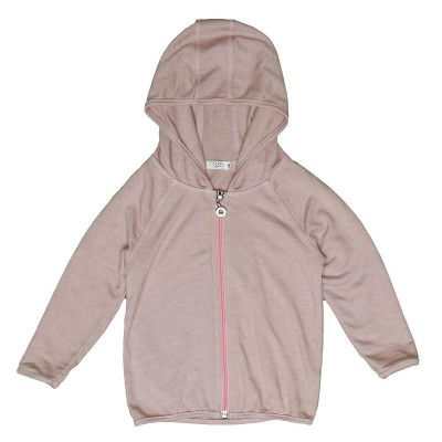 Girl Long Sleeve Zip Hoodie with Binding Heather - Cozii