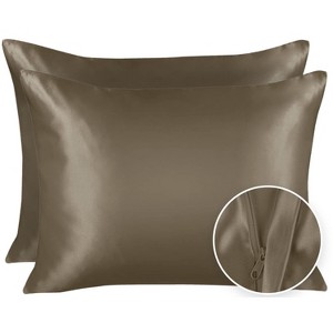 ShopBedding Satin Pillowcase with Zipper, for Hair and Skin Care, Feels Soft and Cool Like a Silk Pillowcase, Satin Pillow Cases 2 Pack - Blissford - 1 of 1