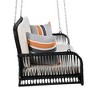Okak 2-Seater Patio Swing Bench with Cushions&Chains,Wicker Porch Swing Sofa for Courtyard,Garden&Poolside,Rattan Hanging Swing,500LBS Capacity - 2 of 4