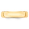 Black Bow Jewelry 2mm to 6mm 14K Yellow Gold Lightweight Half Round Standard Fit Band - 2 of 4