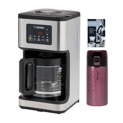 Zojirushi EC-ESC120XB Programmable Coffee Maker+12 oz Tumbler+Coffee and Espresso Machine Descaling Powder