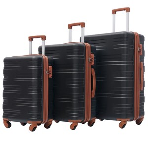 3-Piece Matching Hardshell Luggage Set,Checked Suitcases Expandable Lightweight Spinner Suitcases with TSA Lock (20"/24"/28")-Cuddlewood - 1 of 4