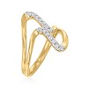 Ross-Simons 0.25 ct. t.w. Diamond Double-Wave Ring in 18kt Gold Over Sterling - 3 of 4