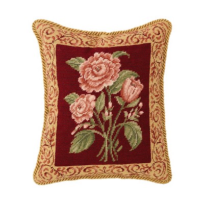 C&F Home 13" x 15" Gold Filagree #1 Needlepoint Pillow