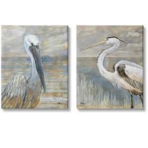 Stupell Industries Sea Birds Abstract Beach 2 Piece Canvas Wall Art Set - 1 of 3