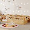 Twin Size Floor Bed Frame with High Rails, Light and Storage Shelf - 2 of 4