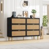 5-Drawer Rattan Dresser for Bedroom, Large Wooden Chest with Wide Top for Bedroom, Living Room, Hallway, or Kids Room - 3 of 4