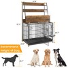 57.1"H Dog Crate Furniture with 3-Layer Storage Shelves, Double Doors Dog Kennel with 2 Stainless Steel Bowls, Flip Top Dog Cage with Removable Tray - 3 of 4