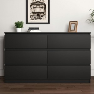 Resenkos Modern Mid Century 6 Drawer Wide Dressers Chests for Bedroom, Chest of Drawer Organizer - 1 of 4