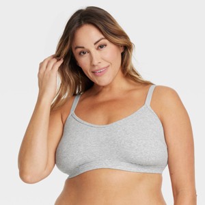 Women's Cotton Blend Scoop Ribbed Bralette - Auden™ - 1 of 4