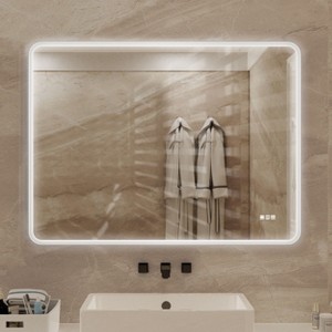 NicBex Bathroom Mirror,Rectangular White Framed Vanity Mirror,Dimmable Anti-Fog LED Wall Mirror for Bathroom,Living Room,Bedroom - 1 of 4