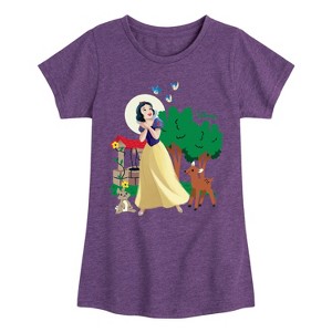 Girls' - Disney Princess - Snow White and Animal Friends Fitted Short Sleeve Graphic T-Shirt - 1 of 4
