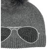 Women's Wo's Crystal Aviator Knit Hat With Real Fox Pom - Mitchie's Matchings - 2 of 3