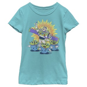 Girl's Toy Story Buzz Lightyear and Aliens T-Shirt - 1 of 4