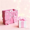 Bows And Sparkles Small Die Cut Bow Gift Bag with Tag Pink - 2 of 3