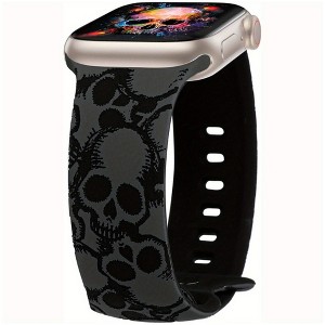 HTUTWOO Halloween Engraved Band Compatible with Apple Watch Band 42/44/45/49mm Silicone Strap for iWatch Series 10/9/8/7/6/5/4/3/2/1/SE - 1 of 4