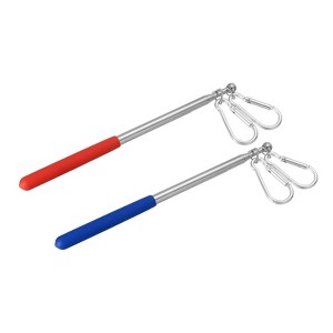 Unique Bargains Stainless Steel Telescopic Portable Anti-slip Flag Pole 2 Pcs - 1 of 4