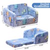 Hooseng Toddler Couch, 2-in-1 Glow-in-The-Dark Plush Kids Fold-Out Sofa, Convertible Kids Sofa to Lounger with Straight Armrests for Boys & Girls - 3 of 4