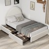 Bed Frame with Storage Drawers, Upholstered Boucle Platform Bed with Round Headboard, Heavy Duty & Noise Free, No Box Spring Needed - 4 of 4