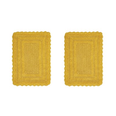 Lilly Crochet Collection 100% Cotton Tufted Reversible 2-Piece Bath Rug Set – Super Absorbent, Machine Washable Bathroom Mats with Crochet Pattern
