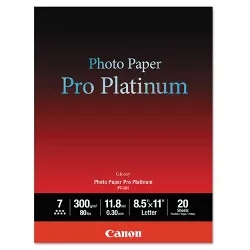 Canon Photo Paper Pro Platinum High Gloss 8-1/2 x 11 80 lb. White 20 Sheets/Pack 2768B022