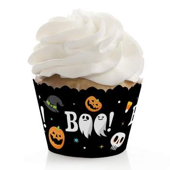 Big Dot of Happiness Jack-O'-Lantern Halloween - Kids Halloween Party Decorations - Party Cupcake Wrappers - Set of 12
