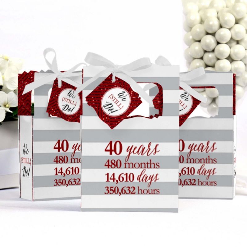 Big Dot of Happiness We Still Do - 40th Wedding Anniversary Party Favor Boxes - Set of 12, 3 of 7