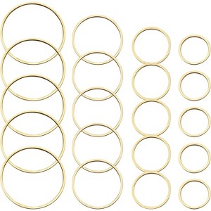 70pcs Round Beading Hoop Earring Findings, Open Bezel Pendant Frames for DIY Jewelry Making, Craft Metal Hoops for Embellishments - 1 of 4