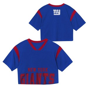 NFL New York Giants Women's Short Sleeve Fashion Crop Jersey - 1 of 3