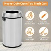 17 Gallon/65 Liter Trash Can, Stainless Steel Rubbish Bin, Commercial Grade Waste Container, Round Garbage Can for Outdoor, Home Office, Restaurant - 2 of 4