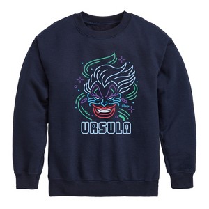 Boys' - Disney Villains - Neon Ursula Graphic Long Sleeve Fleece Sweatshirt - 1 of 4