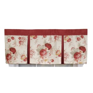 RLF Home 3" Rod Pocket High Quality Fabric Norfolk Pleated Valance for Windows 50" x 16" Red - 1 of 4