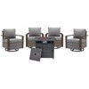 Gymojoy 5 Pieces Outdoor 30 Inch Fire Pit Table 50000 BTU Gas Firepit Table with Swivel Chairs Set - 3 of 4