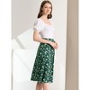 Allegra K Women's Boho Floral High Waist Split A Line Midi Skirt - 4 of 4