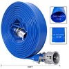 Syemin Drip Irrigation 100Ft Pool Backwash Hose, Heavy Duty Lay Flat Water Discharge Pump Hoses For Swimming Drain Pools, Blue, 1.5"*1.5"*1.5" - 3 of 4