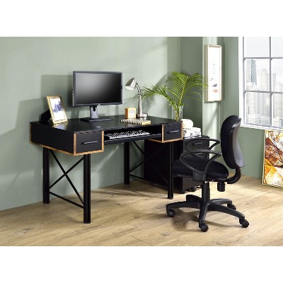 Vynxaria Settea Black Finish Computer Desk