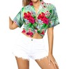 LA LEELA Women's Button Down Blouses Casual Summer Party Blouse Shirt Floral Blouses Short Sleeve Vacation Shirts Hawaiian Dresses - 2 of 4