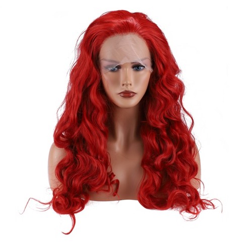 Unique Bargains Women s Long Body Wave Lace Front Wigs with Wig Cap 26