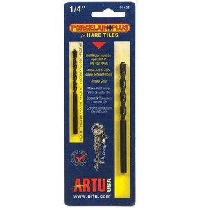 ARTU Porcelain Plus 1/4 in. X 4-1/8 in. L Tungsten Carbide Tipped Glass and Tile Bit Set Straight Sh - 1 of 1