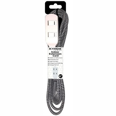 XTREME 6FT FABRIC EXT CORD XWS81003WWB
