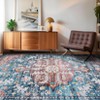 Vintage Area Rugs Washable Floral Carpet Non Slip Non Shedding Ultra Thin Floor Cover Foldable Oriental Indoor Mat for Bedroom Living Room - 3 of 4