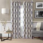 Navara Medallion Room Darkening Single Window Curtain Panel - Elrene Home Fashions