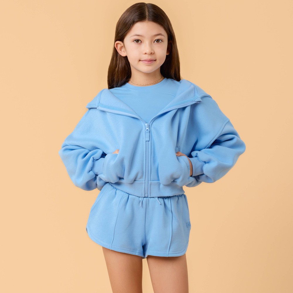 Blogilates Girls' Mommy & Me Marshmallow Hoodie - Medium Blue XS
