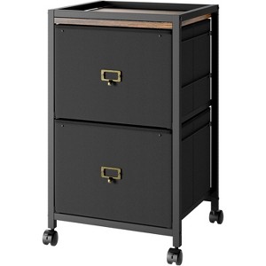Mobile File Cabinet with Fabric Drawers - Rolling Storage Cart, A4/Letter Size File Organizer, Locking Wheels, MDF Top for Home Office - 1 of 4