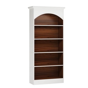 Lirago White Particle Board 5-Shelf Bookcase 11.81x29.53x70.86 Inch Tall Storage Rack with Anti-Tipping Safety Kit - 1 of 4