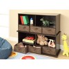 Badger Basket Stackable Shelf Storage Cubby with Three Baskets Espresso - 3 of 4