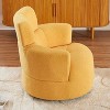 CAVINAS Modern Swivel Accent Barrel Chair with 360-Degree Rotation and Adjustable Headrest, Upholstered Berber Fleece Lounge Chair - 2 of 4