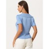 Allegra K Women's V-Neck Short Sleeve Cable Knit Crop Top Pullover Sweater Top - 4 of 4